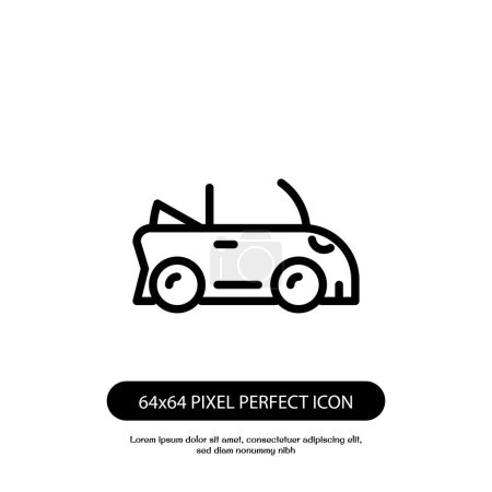 Ilustración de Cabriolet coche icono contorno estilo vector diseño - Imagen libre de derechos