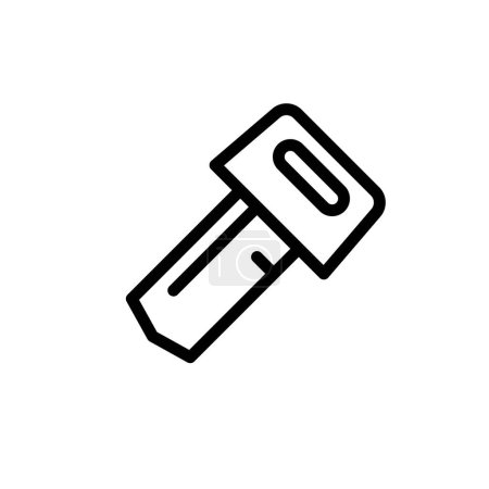 Téléchargez les illustrations : Icône de contour clé de voiture. symbole de verrouillage. icône clé ouline 64x64 pixel parfait. Vecteur - en licence libre de droit