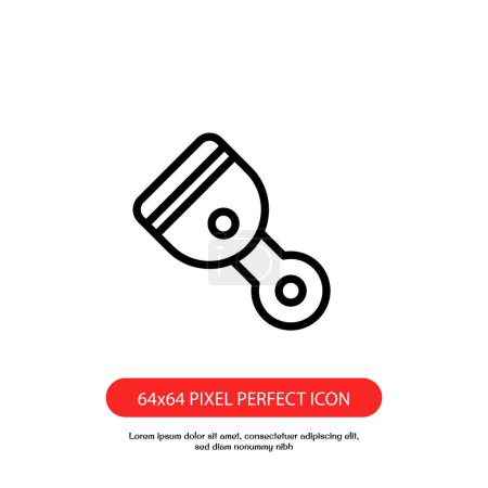 Illustration for Piston outline icon vector isolated on white background. pixel perfect piston sign good for web and mobile design - Royalty Free Image