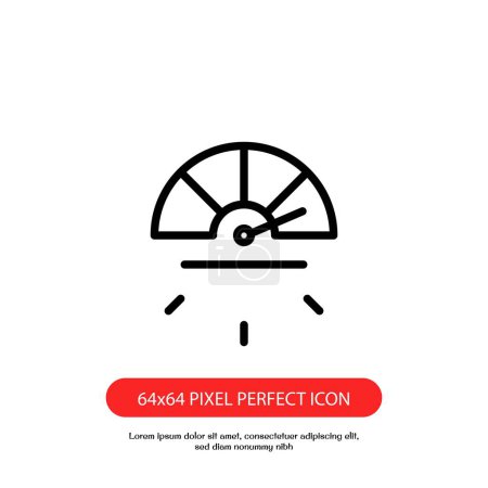 Illustration for Speedometer outline icon pixel perfect. Gauge, dashboard, indicator, scale. Vector thin line icons. isolated on white background - Royalty Free Image