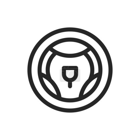 Illustration for Steering wheel outline icon. Car, auto vector line icon. Automobile, machine, drive symbol. Linear style sign for mobile concept and web design. - Royalty Free Image