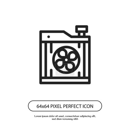 Téléchargez les illustrations : Icône de contour de radiateur de voiture 64x64 pixel parfait pour le web et mobile. icône vectorielle eps.10 - en licence libre de droit