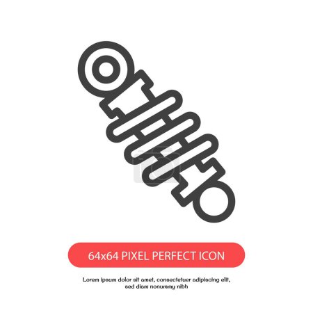 Illustration for Shock absorber outline icon pixel perfect. balance symbol. sign for shock absorber vector outline style. good for web and mobile app - Royalty Free Image