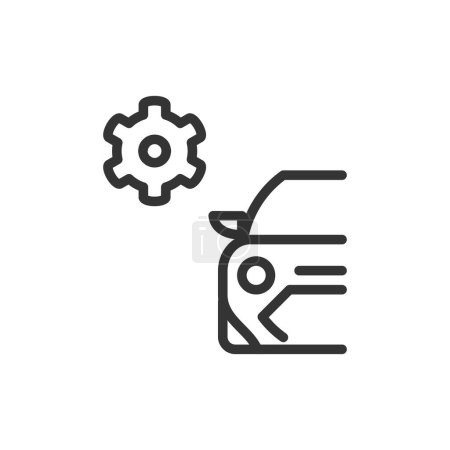 Illustration for Car mechanism icon, car system outline icon pixel perfect for web or mobile app - Royalty Free Image
