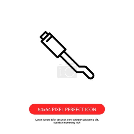 Téléchargez les illustrations : Voiture echaust icône de contour pixel parfait pour web ou application mobile - en licence libre de droit