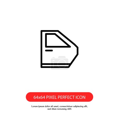 Illustration for Car door outline icon pixel perfect good for website or mobile app - Royalty Free Image