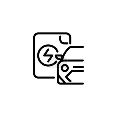 Illustration for Electric car outline icon pixel perfect for web and mobile - Royalty Free Image