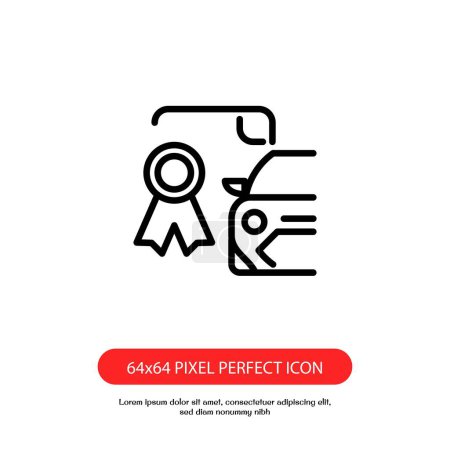 Illustration for Car warranty outline icon pixel perfect good for web or mobile app - Royalty Free Image