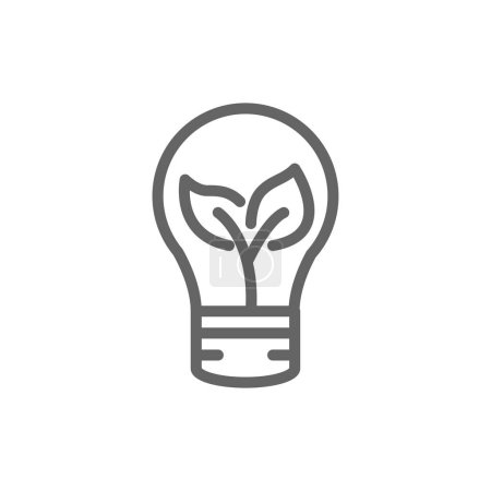Illustration for Leaves and bulb outline icon pixel perfect for web and mobile - Royalty Free Image