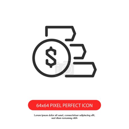 Illustration for Power consumption level outline icon pixel perfect good for web or mobile app - Royalty Free Image