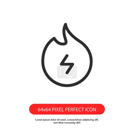Ilustración de Icono de contorno de energía térmica píxel perfecto para web y móvil - Imagen libre de derechos