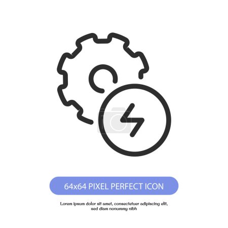 Téléchargez les illustrations : Icône de contour énergétique pixel parfait pour le web et mobile - en licence libre de droit