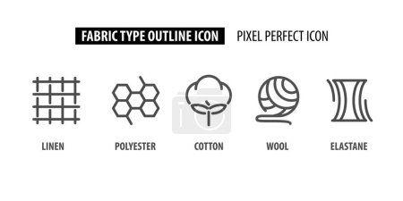 Illustration for Fabric type outline icon pixel perfect for website or mobile app - Royalty Free Image