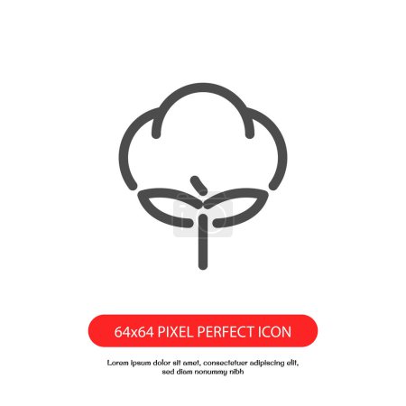 Ilustración de Algodón semilla contorno icono píxel perfecto para web y móvil - Imagen libre de derechos
