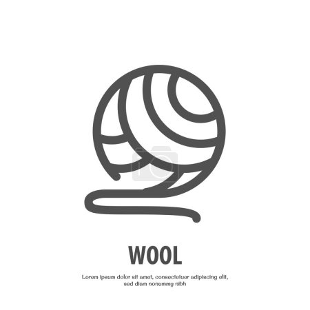 Ilustración de Icono de contorno de lana píxel perfecto para sitio web o aplicación móvil - Imagen libre de derechos