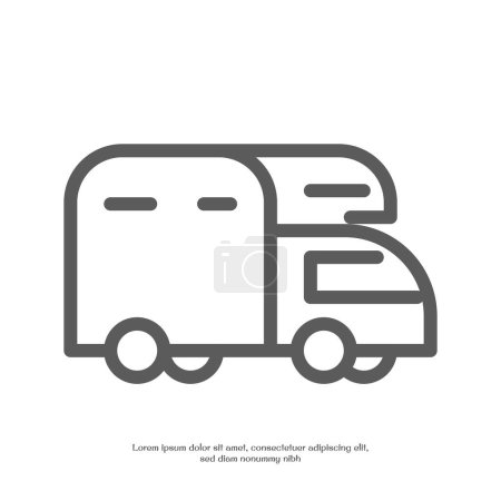 Illustration for Caravan outline icon, pixel perfect for web and mobile app, vector icon design - Royalty Free Image