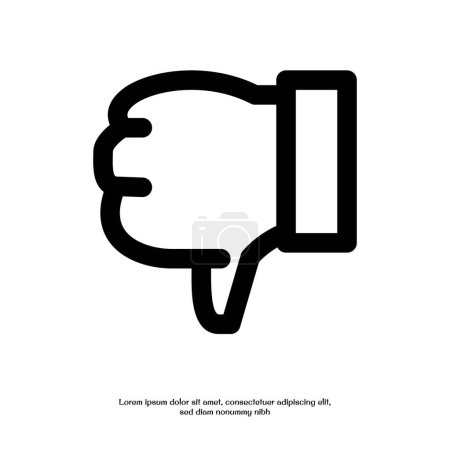 Ilustración de Tumbs down contorno icono píxel perfecto para el sitio web o aplicación móvil - Imagen libre de derechos
