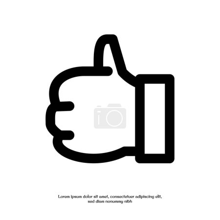 Ilustración de Tumbs up bosquejo icono píxel perfecto para el sitio web o aplicación móvil - Imagen libre de derechos