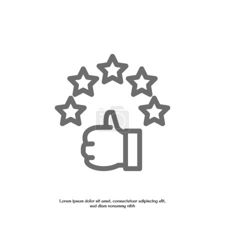 Téléchargez les illustrations : Cinq étoiles contour icône pixel parfait pour site web ou application mobile - en licence libre de droit