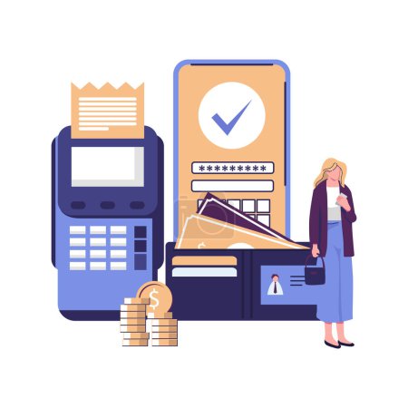Illustration for Contactless payment flat style illustration design - Royalty Free Image