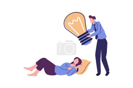 Illustration for Plagiarism, copying ideas, thoughts, plagiarism metaphore flat style illustration vector design - Royalty Free Image