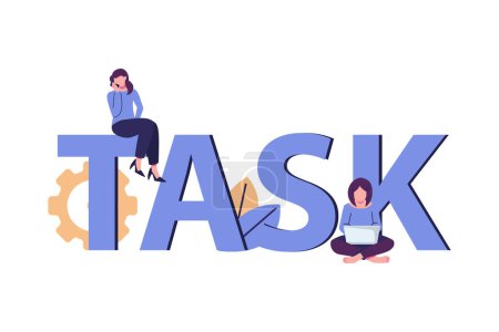 Illustration for Tasks new startup flat style illustration vector design - Royalty Free Image