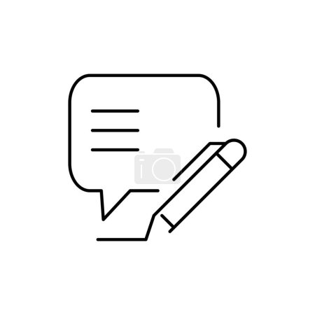 Illustration for Reviews thin outline icon for website or mobile app - Royalty Free Image