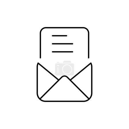 Illustration for Email document thin outline icon for website or mobile app - Royalty Free Image