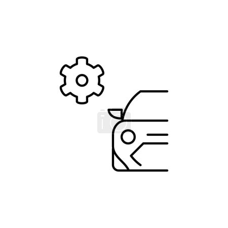 Téléchargez les illustrations : Mécanisme de voiture contour icône mince. symbole de balance. bon pour le web et l'application mobile - en licence libre de droit