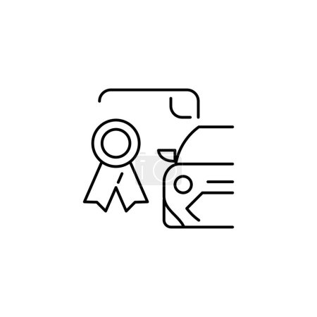 Illustration for Car warranty outline thin icon. balance symbol. good for web and mobile app - Royalty Free Image