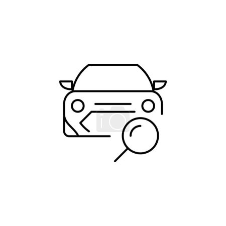 Illustration for Car search outline thin icon. balance symbol. good for web and mobile app - Royalty Free Image