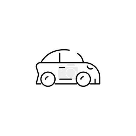 Téléchargez les illustrations : Côté voiture contour persistant icône mince. symbole de balance. bon pour le web et l'application mobile - en licence libre de droit