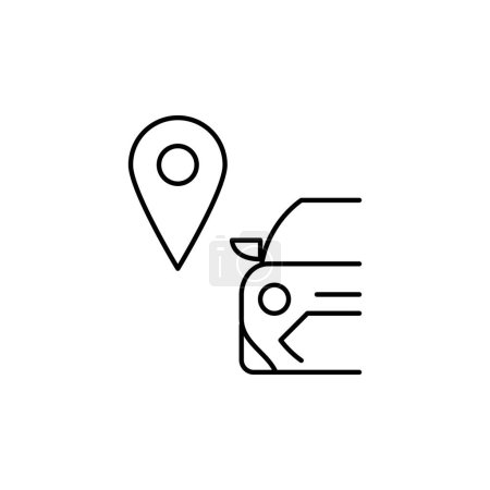 Illustration for Car location outline thin icon. balance symbol. good for web and mobile app - Royalty Free Image