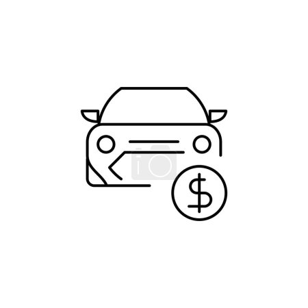Ilustración de Contorno del precio del coche icono delgado. símbolo de equilibrio. bueno para la web y la aplicación móvil - Imagen libre de derechos