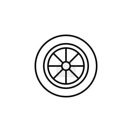 Téléchargez les illustrations : Voiture roue contour icône mince. symbole de balance. bon pour le web et l'application mobile - en licence libre de droit