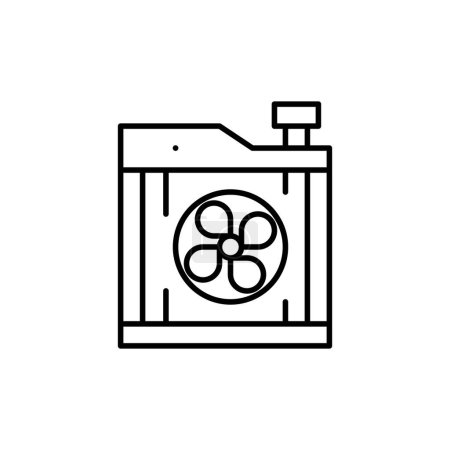 Téléchargez les illustrations : Voiture radiateur contour icône mince. symbole de balance. bon pour le web et l'application mobile - en licence libre de droit