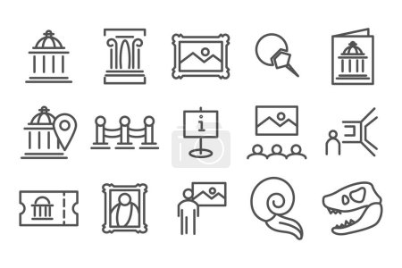 Illustration for Museum category line icon pixel perfect vector design - Royalty Free Image
