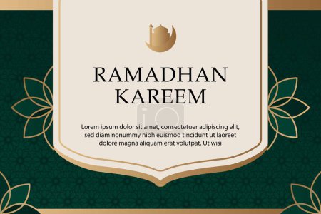 Illustration for Ramadan Kareem concept banner frame, arab window on dark background with beautiful arabesque pattern - Royalty Free Image