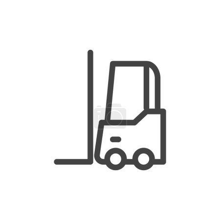 Illustration for Forklift outline pixel perfect for web and mobile - Royalty Free Image