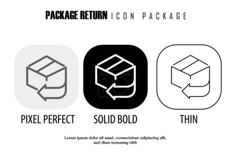 Ilustración de Volver icono del esquema del paquete en píxel de diseño de vectores de estilo diferente perfecto - Imagen libre de derechos