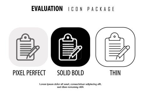 Illustration for Evaluation outline icon in different style vector design pixel perfect - Royalty Free Image