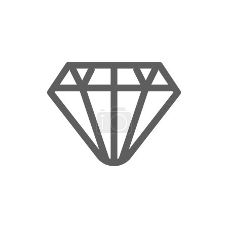 Illustration for Value sygn, diamond outline icon pixel perfect for website or mobile app - Royalty Free Image