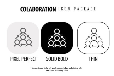Illustration for Collaboration outline icon in different style vector design pixel perfect - Royalty Free Image