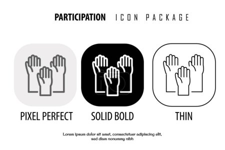 Ilustración de Participación esquema icono en el diseño de vectores de estilo diferente píxel perfecto - Imagen libre de derechos