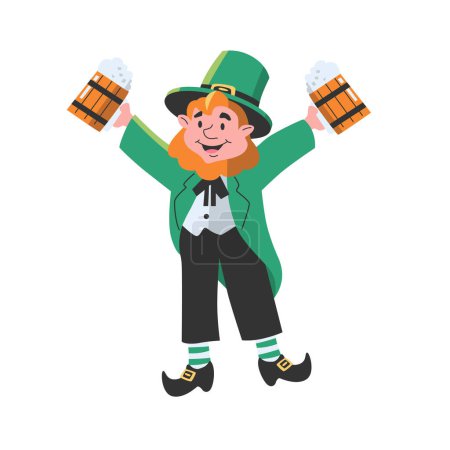 Illustration for Happy st patrick day flat vector character design - Royalty Free Image