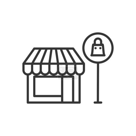 Ilustración de Icono del contorno de la tienda píxel perfecto para el sitio web o aplicación móvil - Imagen libre de derechos