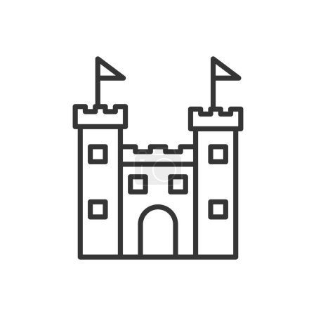 Illustration for Castle outline icon pixel perfect for website or mobile app - Royalty Free Image