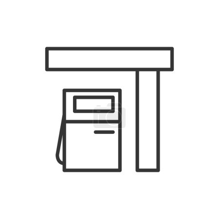 Illustration for Gas station outline icon pixel perfect for website or mobile app - Royalty Free Image