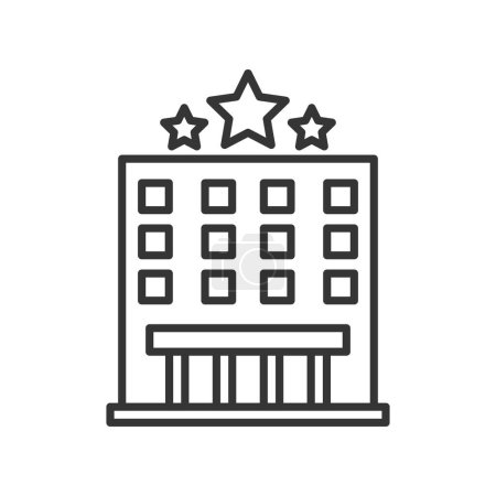 Ilustración de Icono del esquema del hotel píxel perfecto para el sitio web o la aplicación móvil - Imagen libre de derechos