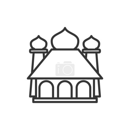 Illustration for Mosque outline icon pixel perfect for website or mobile app - Royalty Free Image